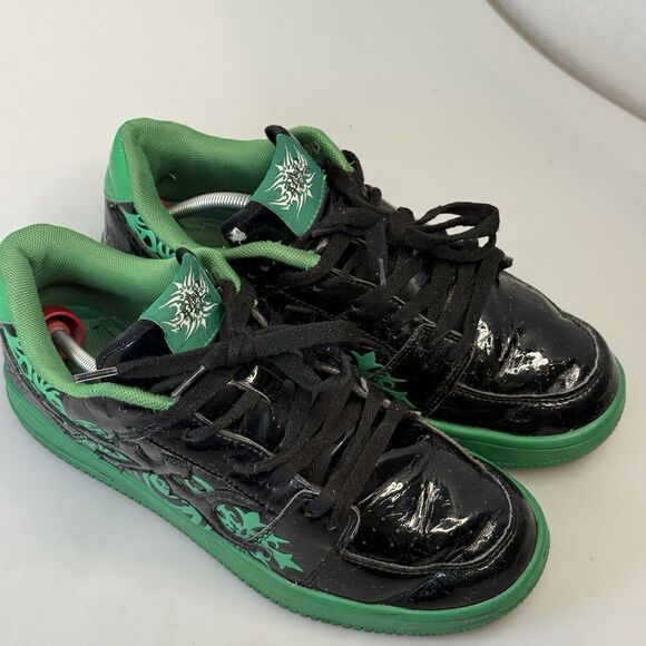 Eternal Artwear Neo Green Eclipse Sneakers Patent Leather Mens 8.5 Shoes Blk GUC main image 6